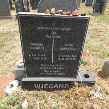 WIEGAND Paulus Charles 1941-1998 & Anna Arrabella 1944-1998