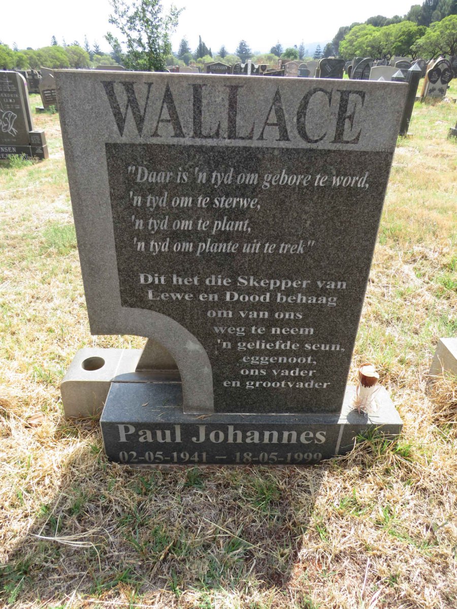 WALLACE Paul Johannes 1941-1999