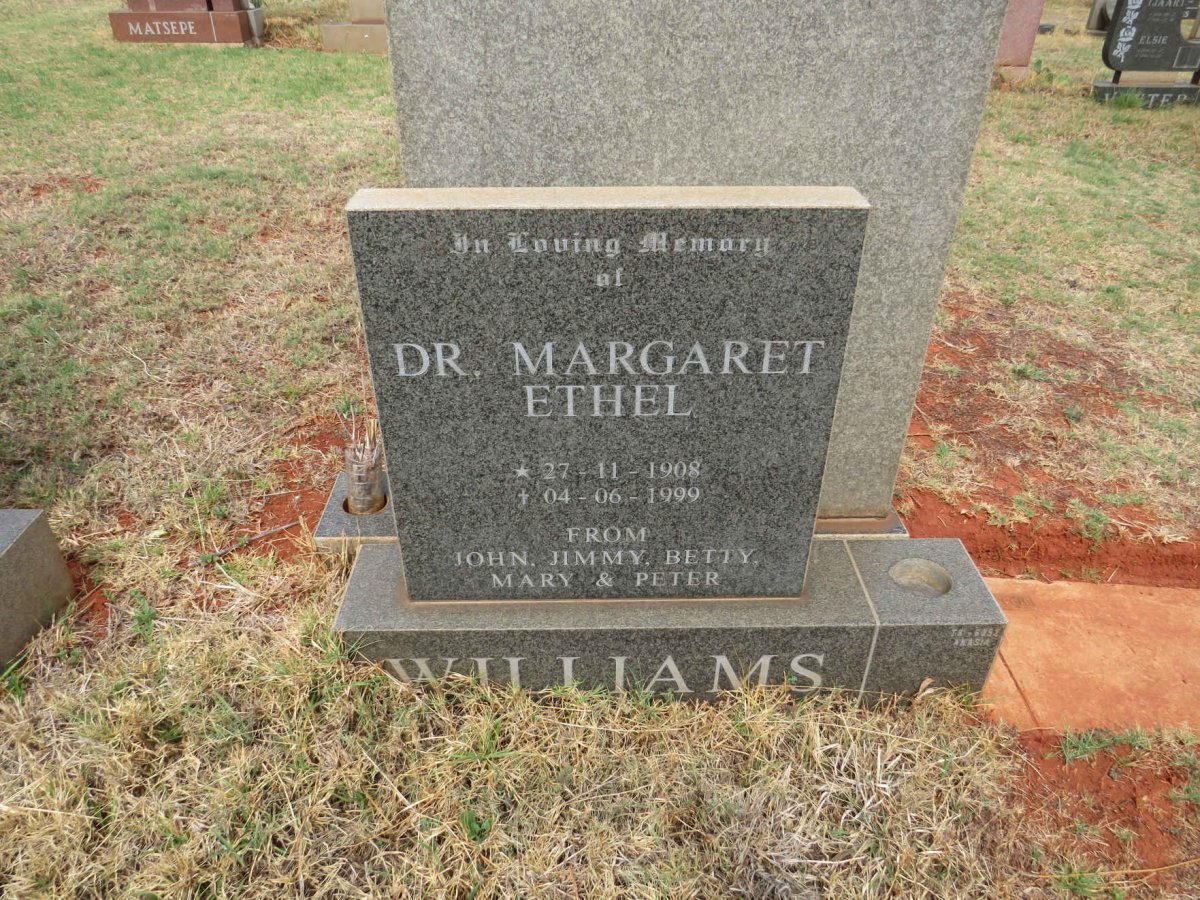 WILLIAMS Margaret Ethel 1908-1999