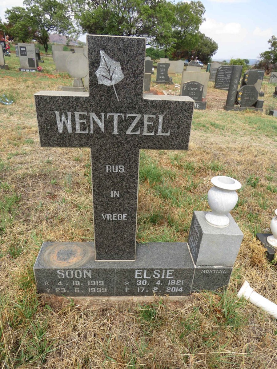 WENTZEL Soon 1919-1999 & Elsie 1921-2014 :: TOWSEN Doreen 1943-2015 