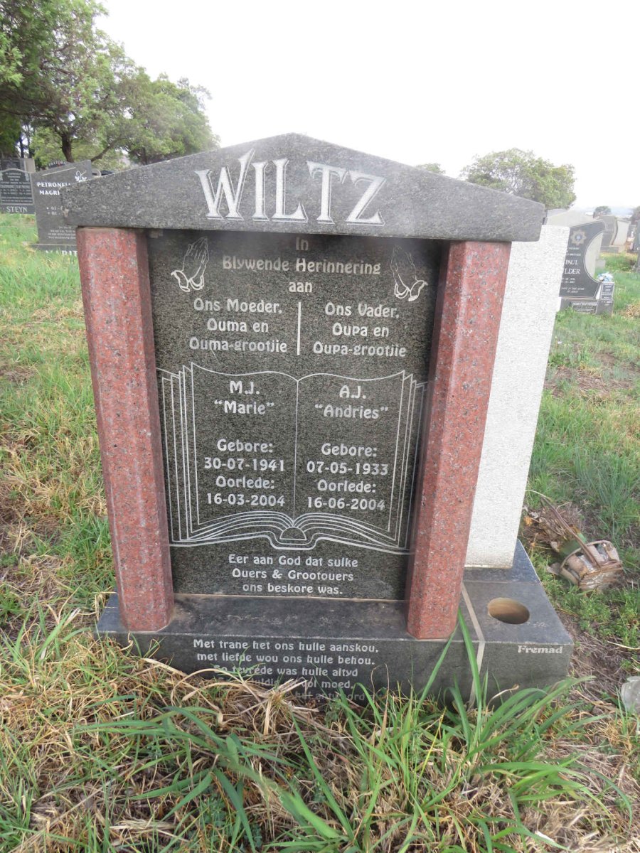 WILTZ A.J. 1933-2004 & M.J. 1941-2004