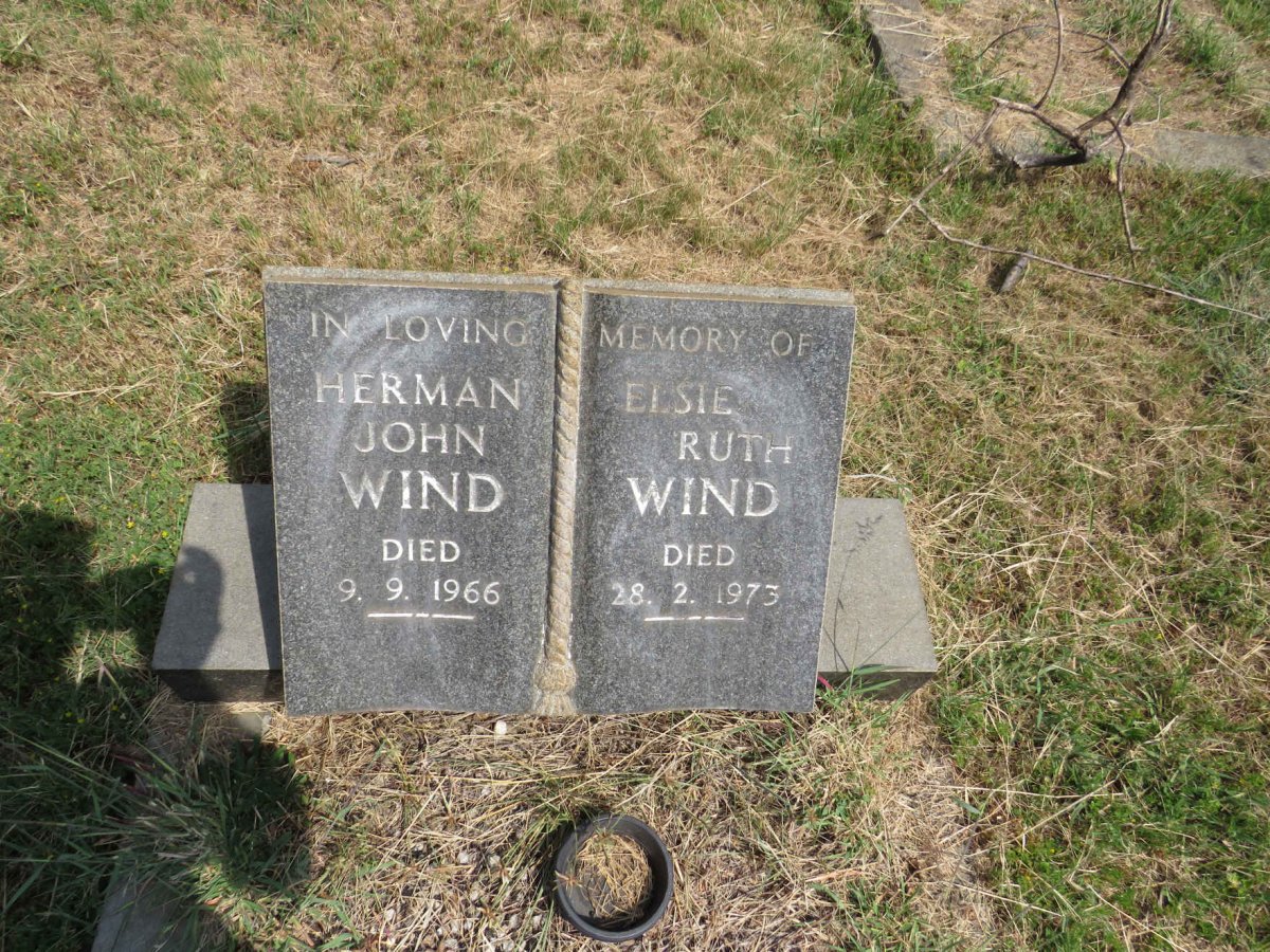 WIND Herman John -1966 & Elsie Ruth -1973