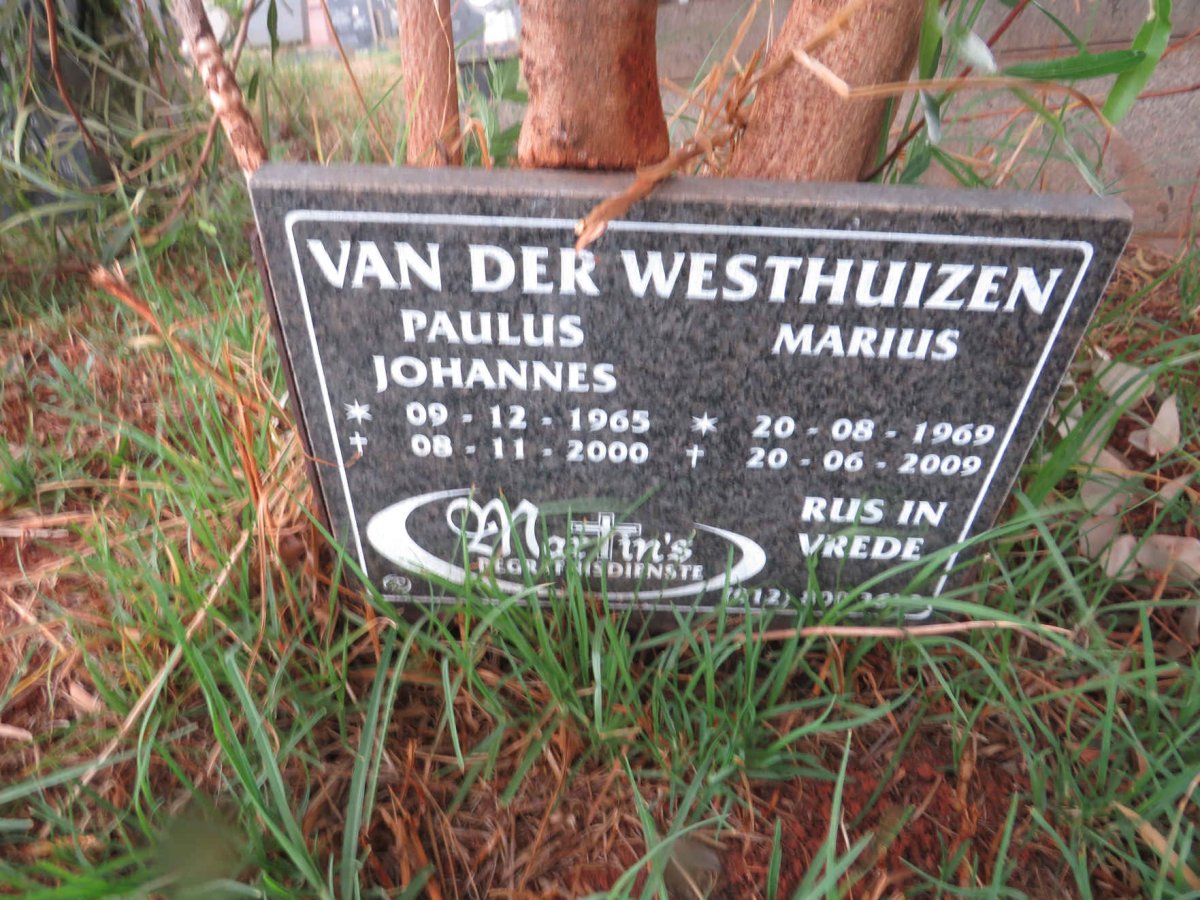 WESTHUIZEN Paulus Johannes, van der 1965-2000 :: VAN DER WESTHUIZEN Marius 1969-2009