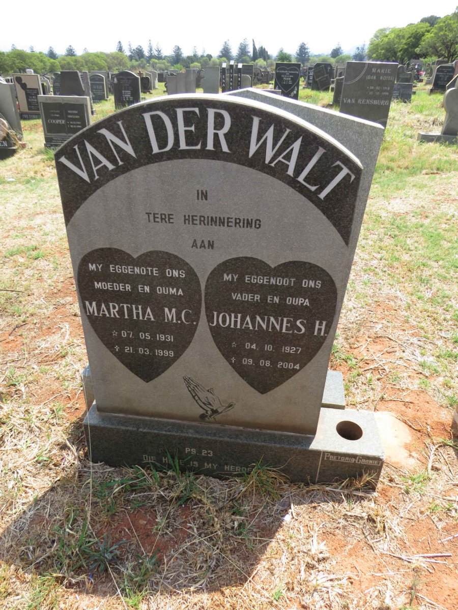 WALT Johannes H., van der 1927-2004 & Martha M.C. 1931-1999