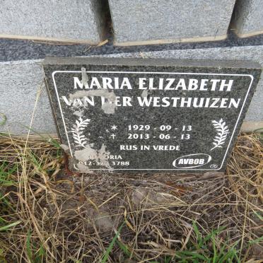 WESTHUIZEN Maria Elizabeth, van der 1929-2013