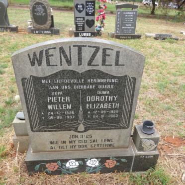 WENTZEL Pieter Willem 1925-1997 & Dorothy Elizabeth 1928-2003
