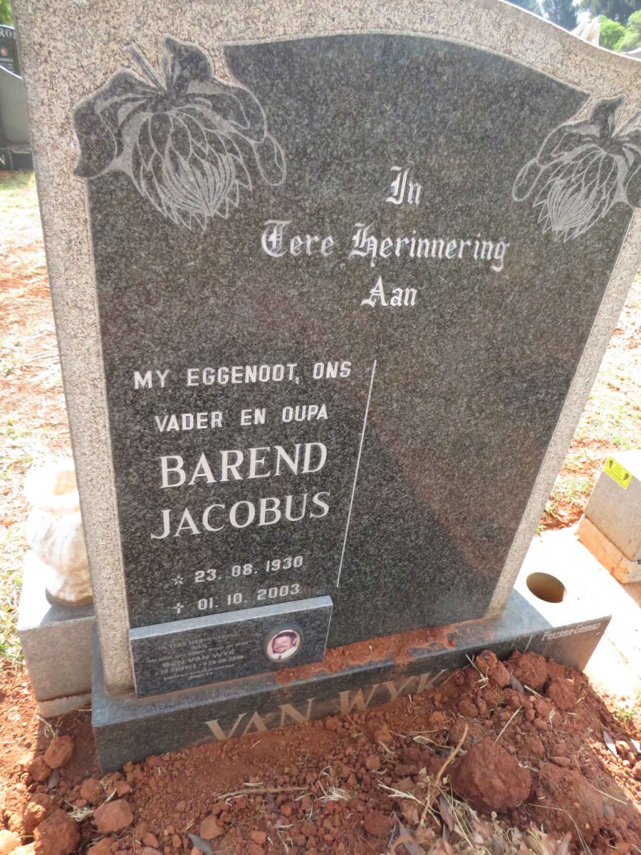 WYK Barend Jacobus, van 1930-2003 :: VAN WYK Ben 1953-2006 _1