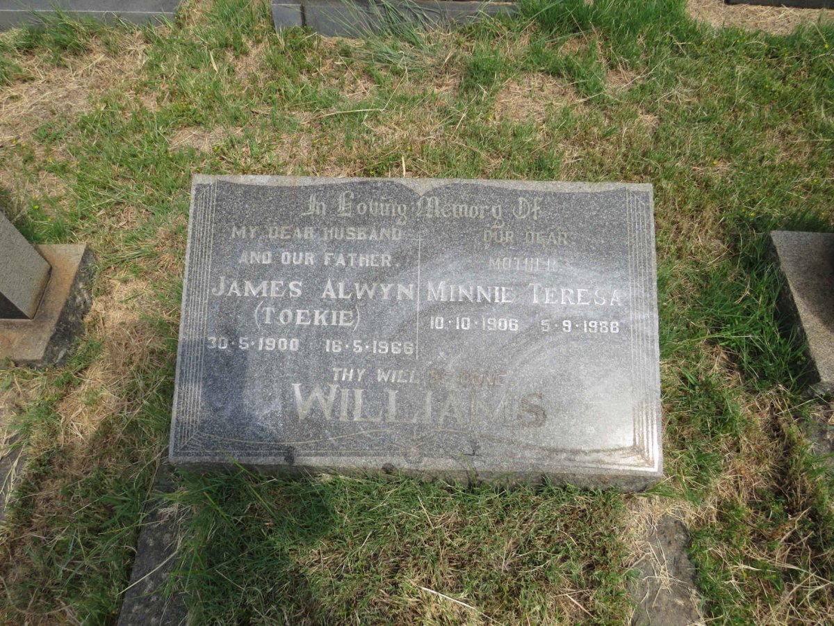 WILLIAMS James Alwyn 1900-1966 & Minnie Teresa 1906-1988