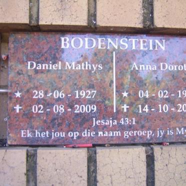 BODENSTEIN Daniel Mathys 1927-2009 &amp; Anna Dorothea 1931-2016