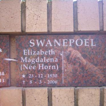 SWANEPOEL Elizabeth Magdalena nee HORN 1930-2006