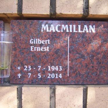 MACMILLAN Gilbert Ernest 1943-2014