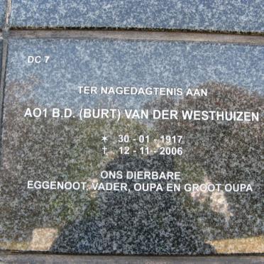 WESTHUIZEN B.D., van der 1917-2006