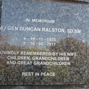 RALSTON Duncan 1923-2011