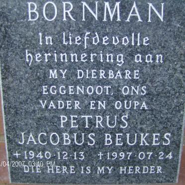 BORNMAN Petrus Jacobus Beukes 1940-1997
