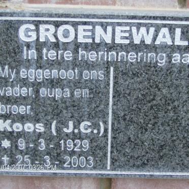 GROENEWALD J.C. 1929-2003