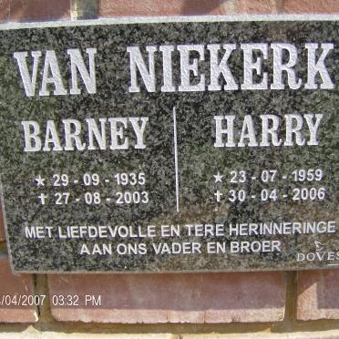 NIEKERK Barney, van 1935-2003 :: VAN NIEKERK Harry 1959-2006