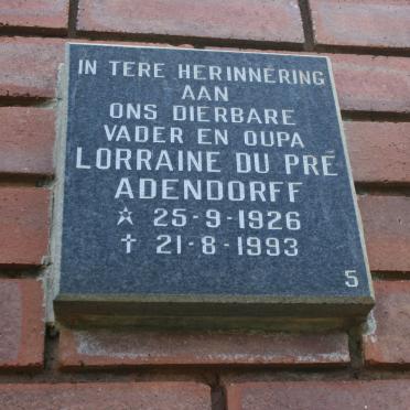 ADENDORFF Lorraine Du Pré 1926-1993