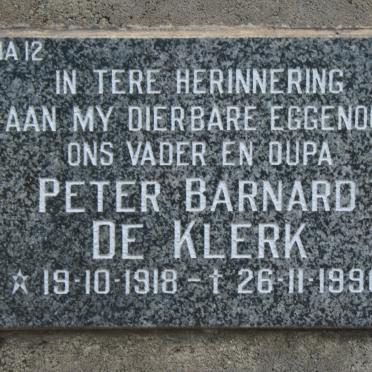 KLERK Peter Barnard, de 1918-1990
