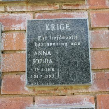 KRIGE Anna Sophia 1916-1993