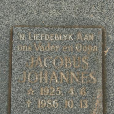 ? Jacobus Johannes 1925-1986