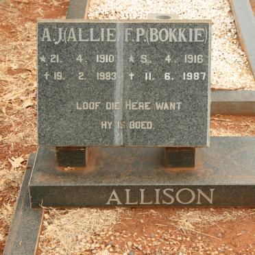 ALLISON A.J. 1910-1983 &amp; F.P. 1916-1987