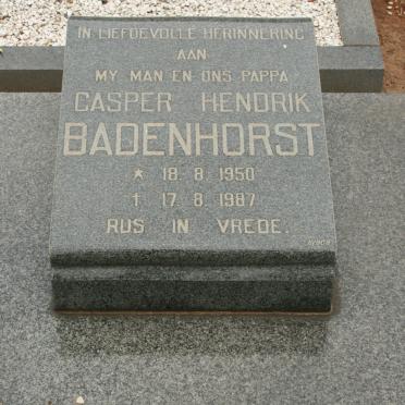 BADENHORST Casper Hendrik 1950-1987