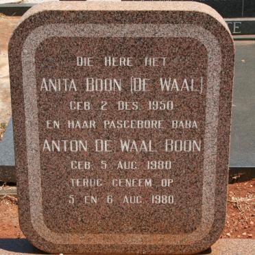BOON Anita nee DE WAAL 1950-1980 :: BOON Anton De Waal 1980-1980