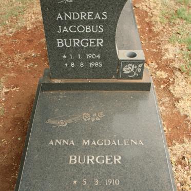BURGER Andreas Jacobus 1904-1985 &amp; Anna Magdalena 1910-2000
