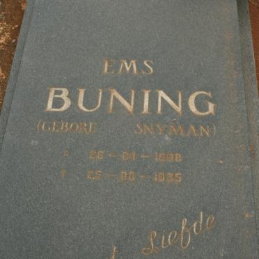 BUNING E.M.S. nee SNYMAN 1908-1985