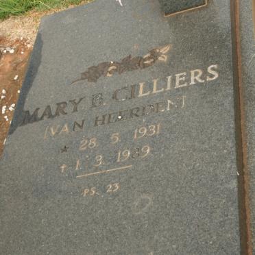 CILLIERS Mary B. nee VAN HEERDEN 1931-1989