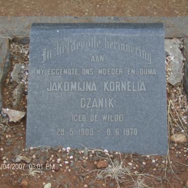 CZANIK Jakomijna Kornelia nee DE WILDE 1909-1970