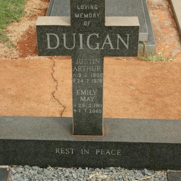 DUIGAN Justin Arthur 1900-1978 &amp; Emily May 1911-2005