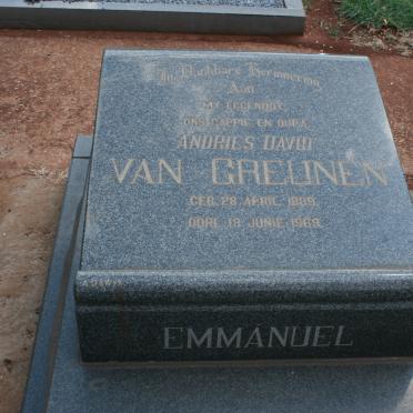 GREUNEN Andries David, van 1889-1969