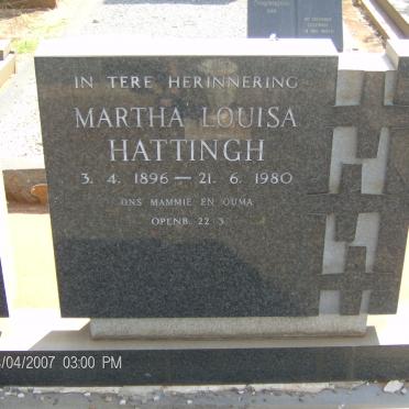 HATTINGH Martha Louisa 1896-1980