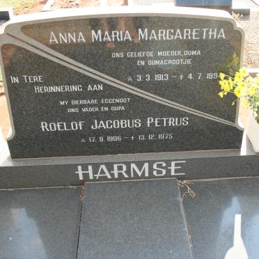 HARMSE Roelof Jacobus Petrus 1906-1975 &amp; Anna Maria Margaretha 1913-1994