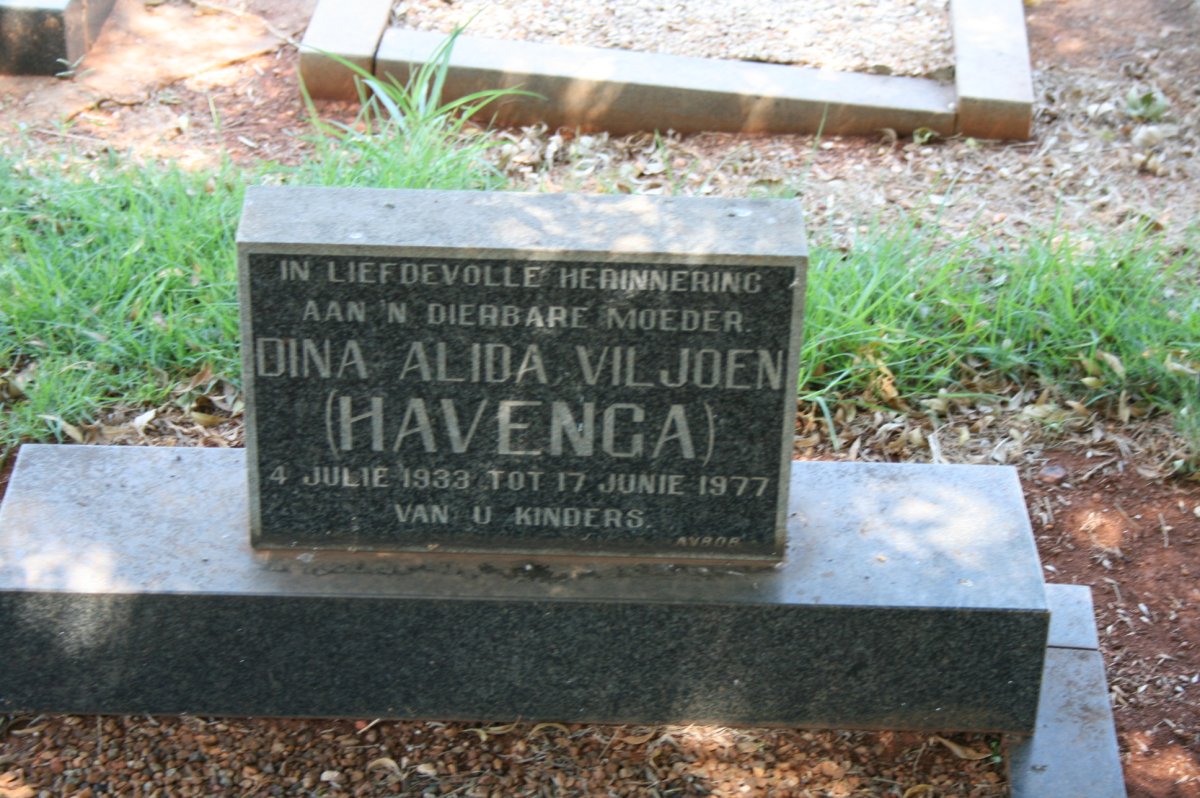HAVENGA Dina Alida nee VILJOEN 1933-1977