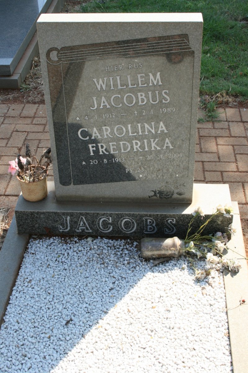 JACOBS Willem Jacobus 1912-1989 &amp; Carolina Fredrika 1913-2004