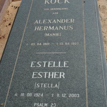 KOCK Alexander Hermanus 1921-1997 &amp; Estelle Esther 1924-2003