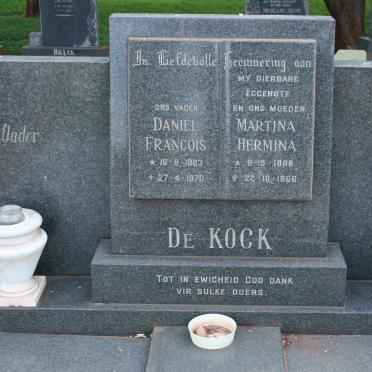 KOCK Daniel Francois, de 1883-1970 &amp; Martina Hermina 1888-1968