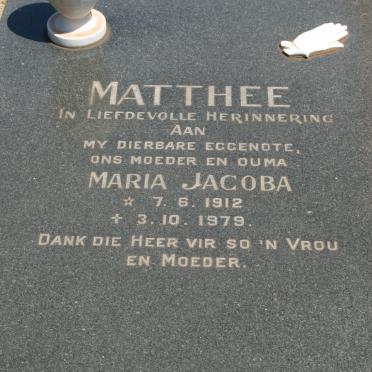 MATTHEE Maria Jacoba 1912-1979