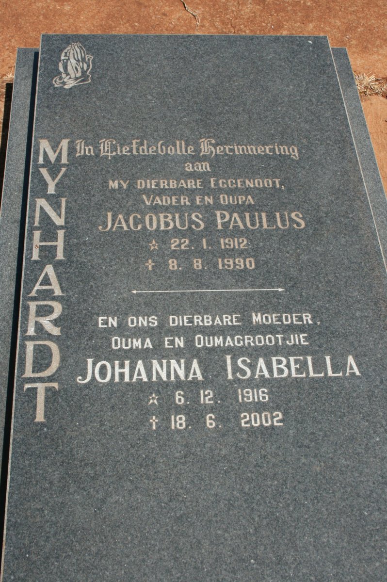 MYNHARDT Jacobus Paulus 1912-1990 &amp; Johanna Isabella 1916-2002