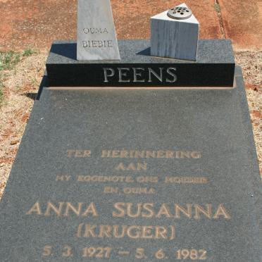 PEENS Anna Susanna nee KRUGER 1927-1982