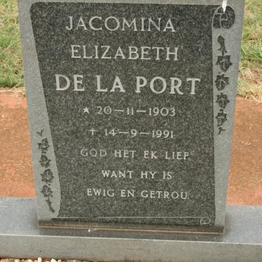 PORT Jacomina Elizabeth, de la 1903-1991