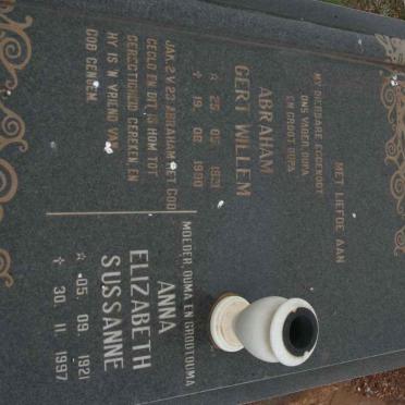 PLOOY Abraham Gert Willem, du 1921-1990 &amp; Anna Elizabeth Sussanne 1921-1997