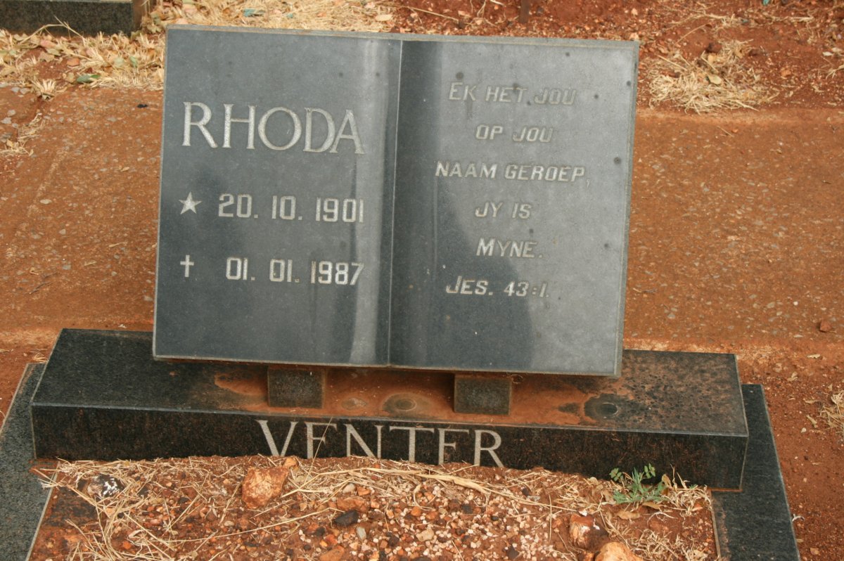 VENTER Rhoda 1901-1987
