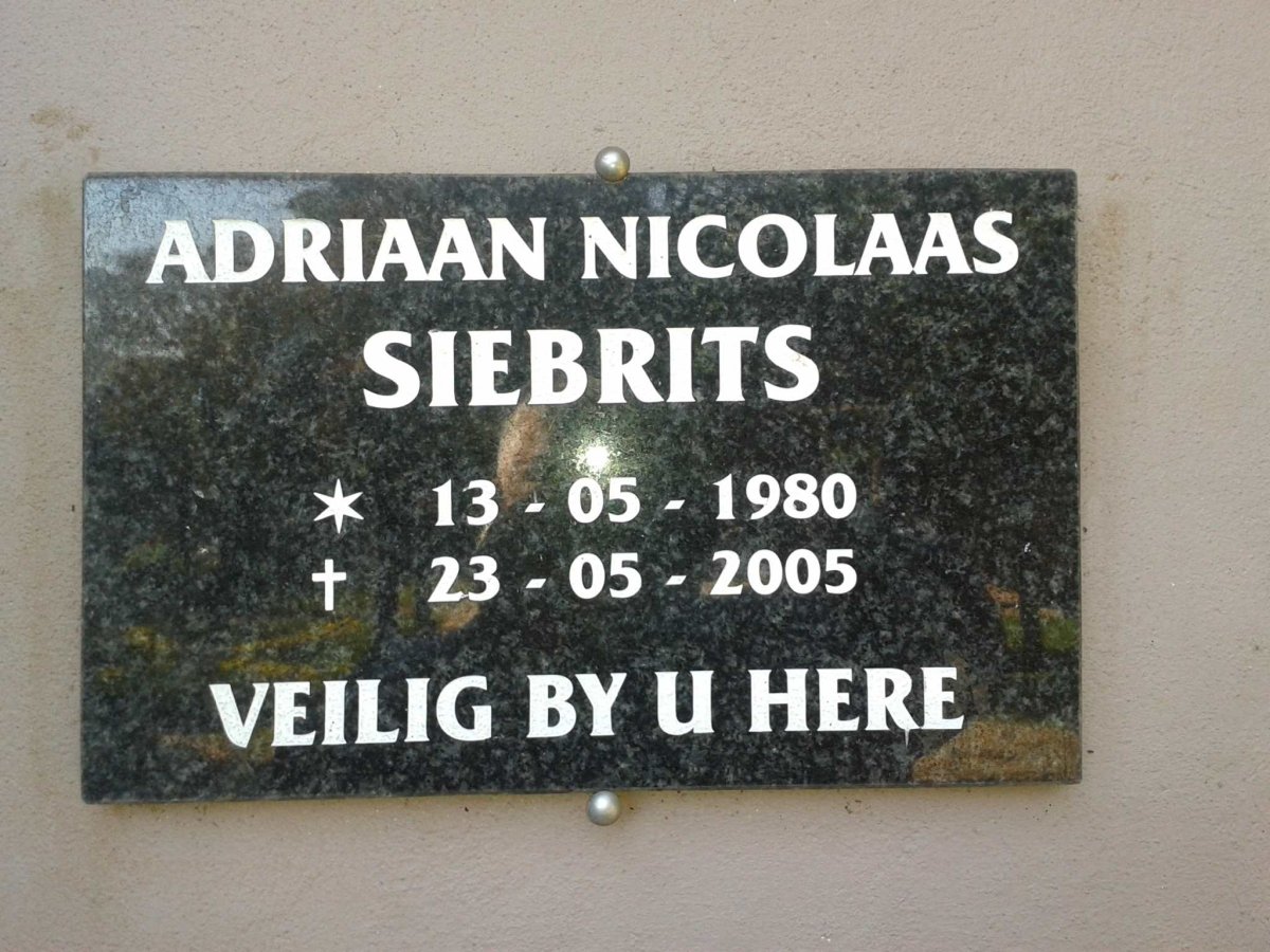 SIEBRITS Adriaan Nicolaas 1980-2005