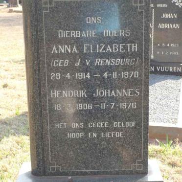 GRIESEL Hendrik Johannes 1906-1976 &amp; Anna Elizabeth J.V. RENSBURG 1914-1970 