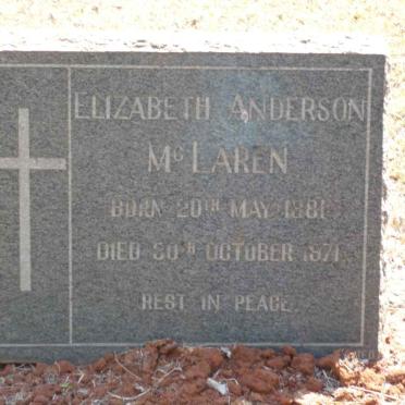 McLAREN Elizabeth Anderson 1881-1971