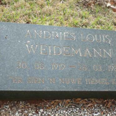 WEIDEMANN Andries Louis 1919-1985