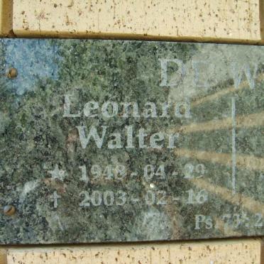 WET Leonard Walter, de 1948-2003